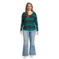 thumbnail image 2 of Terra & Sky Women's Plus Size Waffle Tee with Long Sleeves, Sizes 0X-4X, 2 of 5