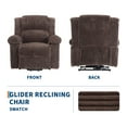 thumbnail image 4 of Garvee Fauteuil Inclinable en Velours Côtelé, Sofa Inclinable Manuel Réglable 90°-160° avec Pochette Latérale, Brun, 4 of 4