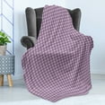 thumbnail image 4 of Abstract Soft Flannel Fleece Throw Blanket, Repetitive Pattern with Monotone Motif with Ornamental Rhombuses, Cozy Plush for Indoor and Outdoor Use, 60" x 80", Lilac and Purple, by Ambesonne, 4 of 5