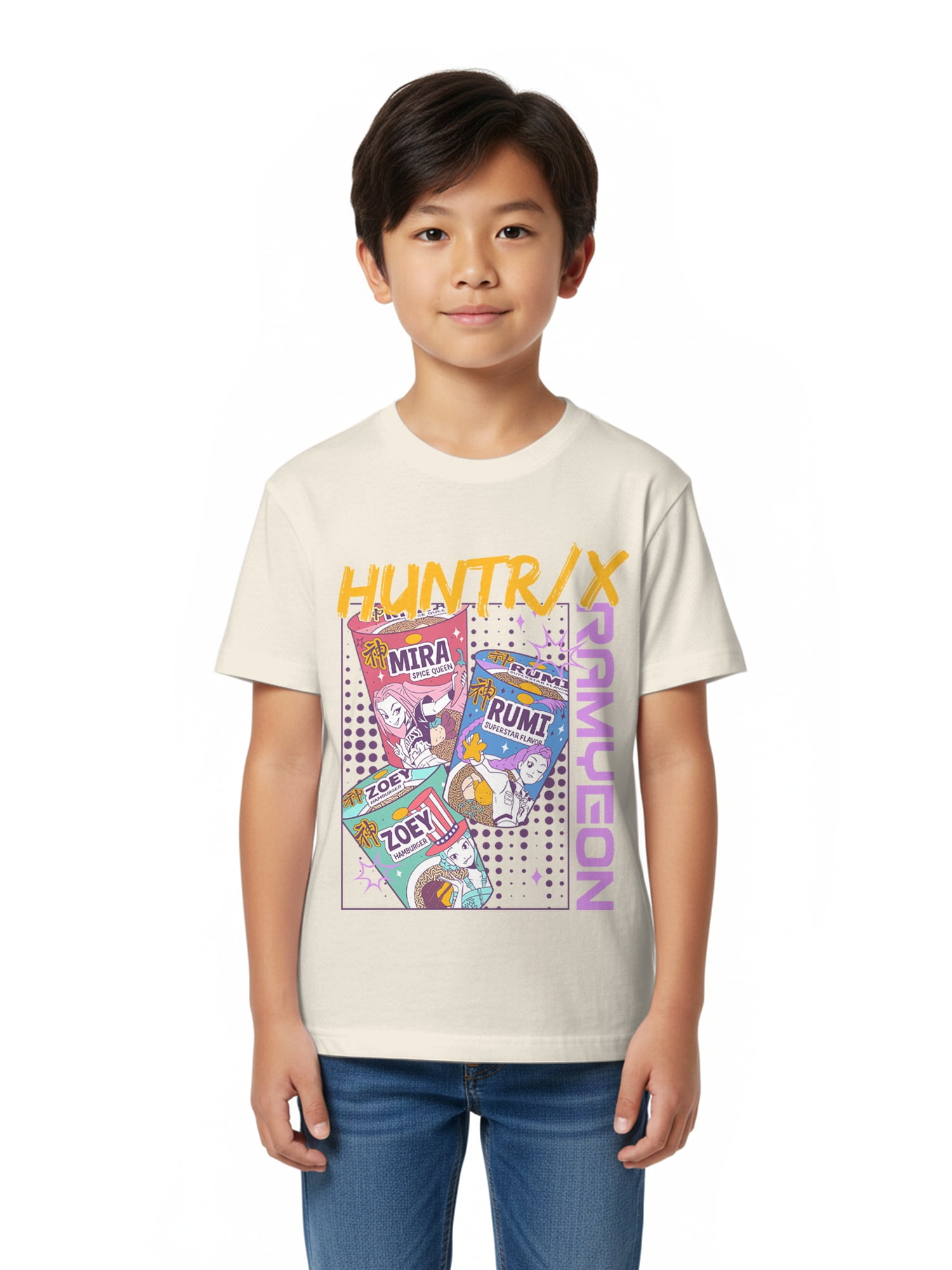 K-Pop Demon Hunters Boys' Graphic 2-Piece Set T-Shirts, Candy Pink