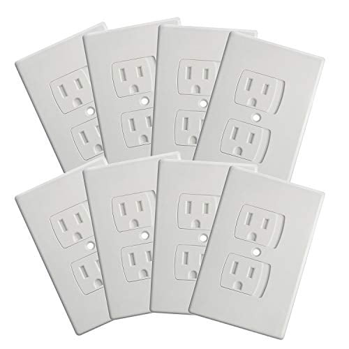 LOT of 6 NEW CHILD BABY PROOF UNIVERSAL SAFETY ELECTRIC PLUG PLATE COVER WHITE 