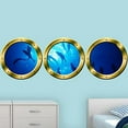 thumbnail image 2 of VWAQ Fish Decals, Submarine Portholes - Underwater Ocean Animals Decor - VWAQ-SPW17 (14" Diameter, Gold), 2 of 3