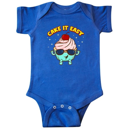 

Inktastic Cupcake Funny Cake it Easy Gift Baby Boy or Baby Girl Bodysuit