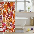 thumbnail image 3 of Groovy Style Shower Curtain 72x78,Vintage 60s 70s Flower Doodle Bathroom Curtain for Teens Youth,Cartoon Daisy Bath Curtain,Funky Rainbow Flowers Swirl Abstract Waterproof Shower Curtain, 3 of 6