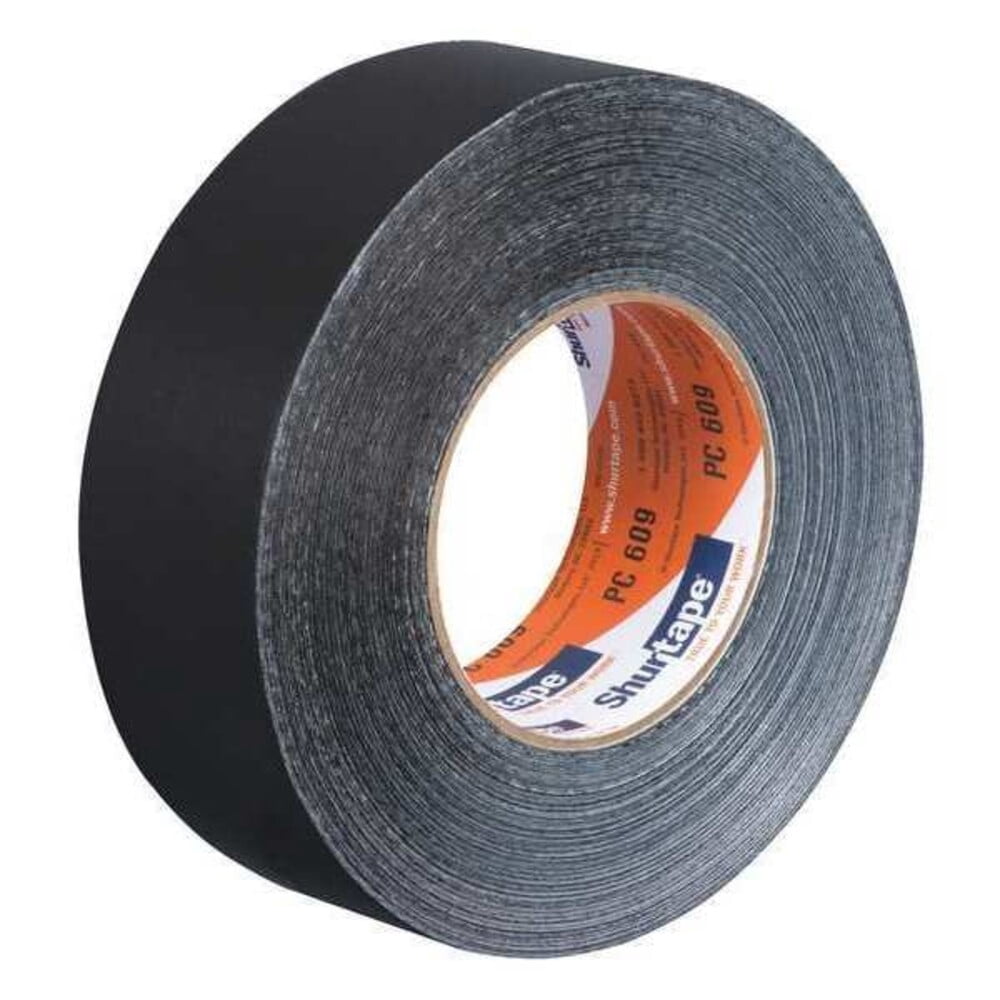 Shurtape Duct Tape, Black, 60-1/8 yd L, 1-7/8 in W 105475
