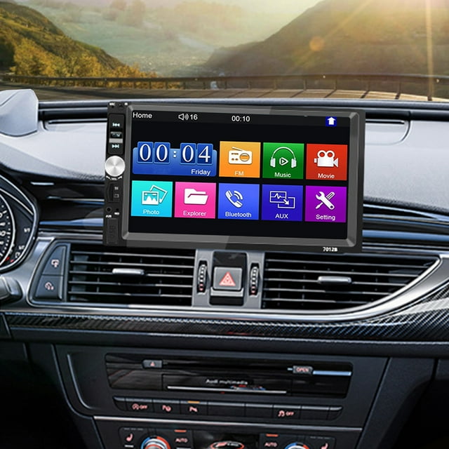 Reproductor de audio y video MP5 para automóvil con pantalla táctil de 7 pulgadas, reproductor multifunción para automóvil, Bluetooth, manos libres, video de marcha atrás, compatible con USB, AUX, T-F