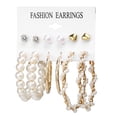 thumbnail image 2 of Fiudx Pendientes Bohemios con Elegante Diseño de Perla Acrílica, Forma Geométrica Redonda Única, Detalles de Ratán de Moda, Ideales para Bodas, Fiestas y Uso Diario, Regalo Perfecto para Mamás y Amig, 2 of 4