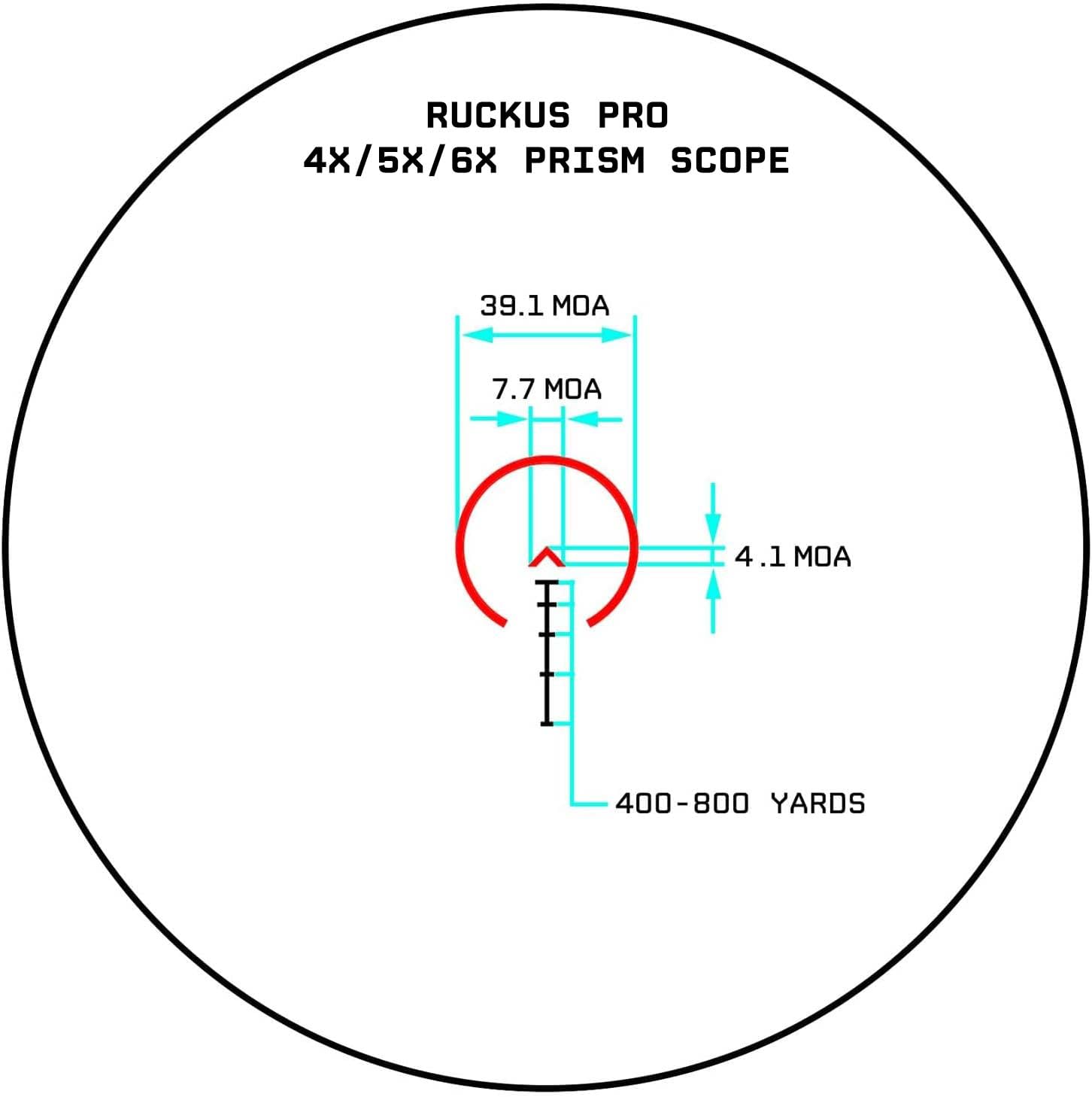 Monstrum Ruckus Pro 6X Prism with Piggyback Mount and Shake Awake | BDC Reticle