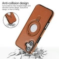 thumbnail image 2 of ELEHOLD Case for iPhone 16, Shockproof Magnetic Leather Phone Case with Invisible Stand for Men Women,Brown, 2 of 9