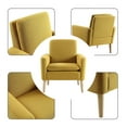 thumbnail image 4 of Modern Accent Fabric Chair Single Sofa Comfy Upholstered Arm Chair Living Room Furniture Mustard Yellow, 4 of 7