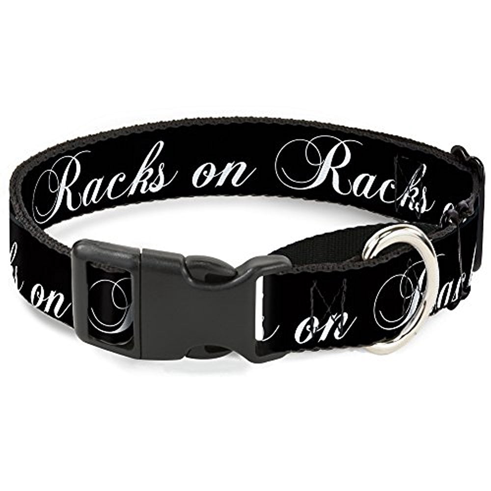 buckle-down martingale dog collar - racks on racks black white - 1" wide - fits 15-26" neck size - large