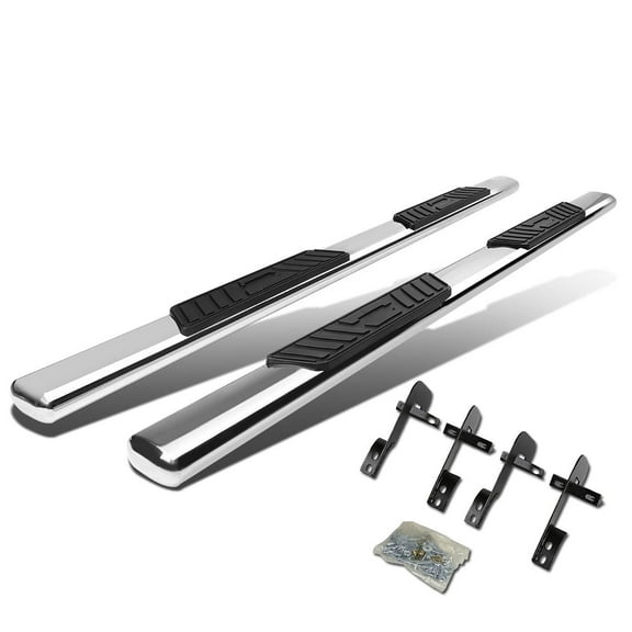 DNA Motoring 5" Chrome Side Step Nerf Bars Running Boards for 2001-2003 Ford F150 Super Crew Cab