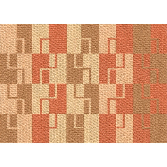 Ahgly Company Indoor Rectangle Patterned Yellow Orange Area Rugs, 4' x 6'