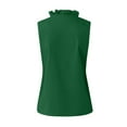 thumbnail image 4 of Sheer Tops For Women, Button V Neck Sleeveless Blouse Casual Tank Tops Black Women Corset Built In Bra Tank Tops Green Crop Off The Shoulder Tops Corset Workout Tops Corset (L, Green) Unbranded, 4 of 5