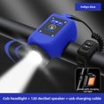 thumbnail image 1 of Kid-Friendly USB Rechargeable Bicycle Light Set: Indigo Blue Front Light with Horn, 30-LED Highlight Rear Tail Light – Waterproof, Durable & Portable Night Cycling Gear for Mountain Bikes, Ensuring, 1 of 6