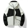 thumbnail image 2 of LNWUY Mens Colorblock Rain Jackets with Hood Waterproof Shell Jacket Lightweight Raincoat for Cycling Golf Hiking Outdoors White S, 2 of 9