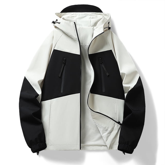 pstuiky camisas de manga larga para hombre, Chaqueta informal de hombre de color liso con capucha, manga larga y bolsillo con cremallera, estilo stormtrooper Tops de talla grande para hombre m
