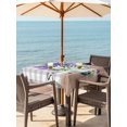 thumbnail image 3 of Outdoor Tablecloth with Umbrella Hole for Patio/Picnic/Party/Camping, Purple Lavender Waterproof Table Cloth Square Cover Washable, Spring Butterfly Daisy Watercolor Gray (54"x 54"), 3 of 8