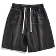 thumbnail image 3 of Lopecy-Sta Denim Shorts for Men Fashion Classic Loose Summer Casual Loose Straight Leg Elastic Waist Baggy Jeans Shorts Streetwear, 3 of 4