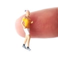 thumbnail image 3 of Milaget 1/87 Scale HO Resin Sports Figures People Character Action Figure Doll for Micro Scene DIY Train Model Layout Decor Toy 2cm Tall Yellow Female C, 3 of 7