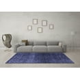 thumbnail image 3 of Ahgly Company Machine Washable Indoor Square Abstract Blue Modern Area Rugs, 4' Square, 3 of 4