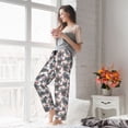 thumbnail image 4 of Uemuo Turtle Pattern Women's Wide Leg Palazzo Lounge Pants with Pockets Light Weight Loose Comfy Casual Pajama Pants-Large, 4 of 9