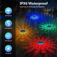 thumbnail image 4 of Zisupridco 1 Pack Solar Floating Pool Lights with RGB Auto Color Changing, Waterproof LED Pool Floating Lights, Solar Pool Lights, Solar Floating Lights for Ponds, Bathtub,Pool Party Decorations, 4 of 9