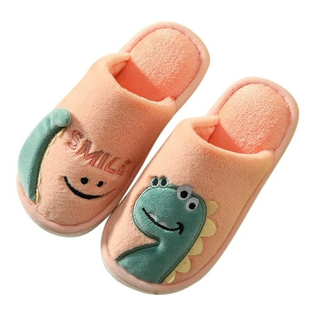 

Frostluinai Cotton Slippers For Kids Toddler Slippers Winter Warm Home Kids Cotton Slippers Cute Dinosaur Pattern Indoor Cartoon Baby Soft Sole Flat Bottom Children Slip On Shoes