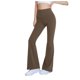 thumbnail image 1 of Pincandy Women's Solid Color High Waist Elastic Waist Yoga Pants, Flared Hem, Casual & Fitness Activities, 1 of 5