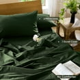 thumbnail image 4 of MooMee Duvet Cover Set Cal-King 100% Washed Cotton Linen Like Textured Breathable 3-Piece (Forest Green, 104"x98"), 4 of 8