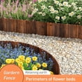 thumbnail image 2 of Wooden Garden Fence Edging Border for Flower Beds, 11.8'' H x 48'' L (3 Pack, 12 Ft Total) -  & Decorative Landscape Fencing, 2 of 6