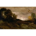 thumbnail image 2 of Jean-Baptiste-Camille Corot 14x11 Black Ornate Wood Framed Double Matted Museum Art Print Titled: Solitary Valley (1870-74), 2 of 5