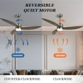 thumbnail image 5 of WINGBO 52-inch 3-Blades Indoor Celiing Fan with LED Light & Remote - N/A Grey, 5 of 5