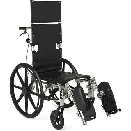 Medline Excel Reclining Wheelchair 16 Wide Seat Desk Length Removable Arms Elevating Leg Rests