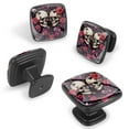 thumbnail image 2 of 4 Pcs Cabinet Handle Drawer Pulls Couple Skulls Knobs with Screws Square Furniture Office Cabinet Knob Decoration, 2 of 7