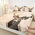 thumbnail image 3 of Homewish Wild Animal Deer Full Size Sheets,Retro Geometric Triangle Bed Sheets,Rustic Farmhouse Cabin Sheet Sets For Boys Teens,Microfiber Bedroom Decor,4 Pieces, 3 of 7