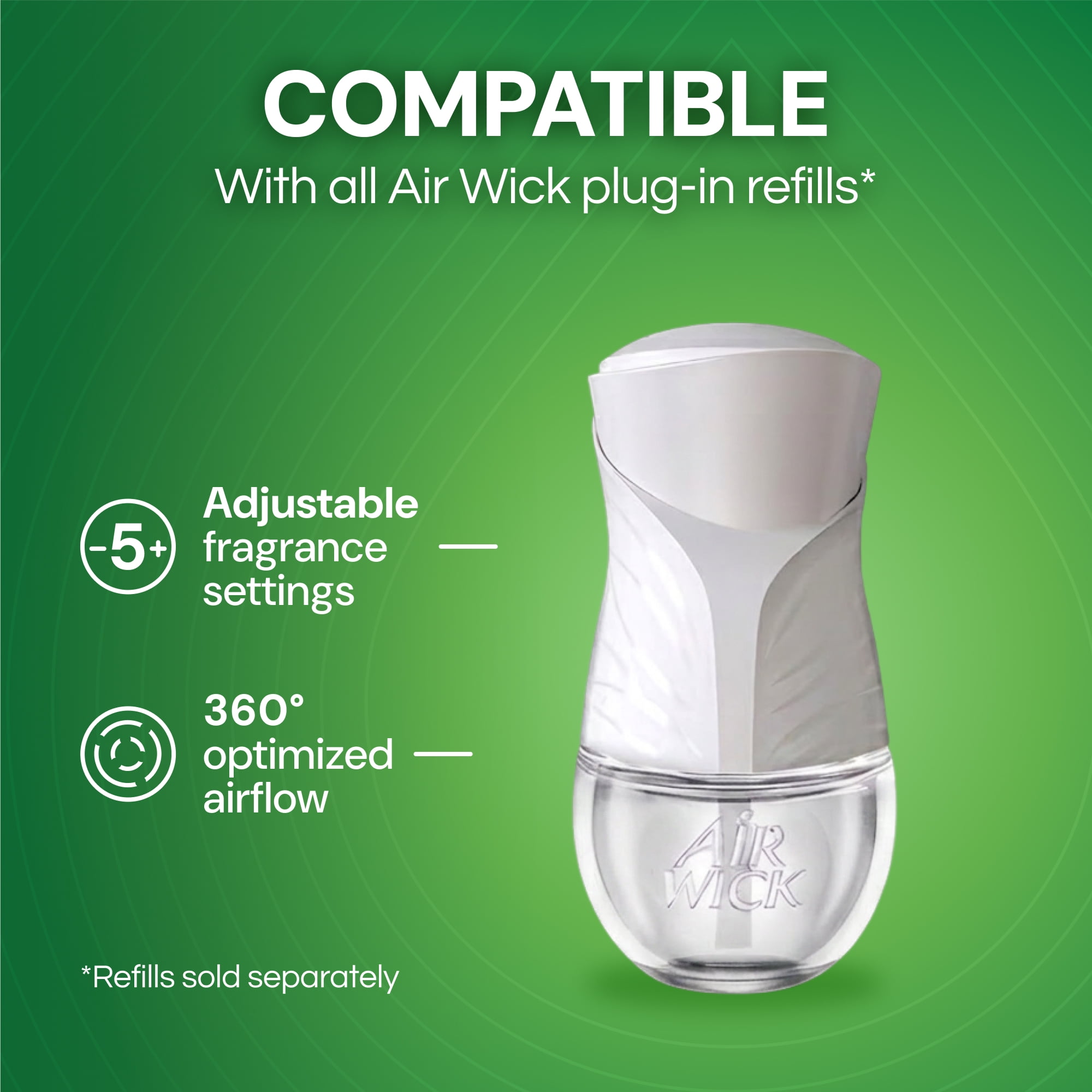 Air Wick Plug-in Scented Oil Warmer Air Freshener Device, White, 2 Count