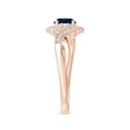 thumbnail image 3 of Angara Natural 0.6 Ct. Blue Sapphire with Diamond Vintage Inspired Ring in 14K Rose Gold for Women (Ring Size: 11.5), 3 of 10