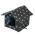 thumbnail image 2 of Tela Oxford para exteriores, casa cálida para , cueva resistente a la intemperie, cama plegable para perros pequeños, tienda de campaña, Cuadrado S Negro Fernando Refugio de gatos callejeros, 2 of 8