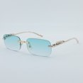 thumbnail image 1 of Gafas de sol cuadradas decorativas sin marco de color para hombres y mujeres, gafas de sol retro de metal, 1 of 6