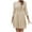 Beige, variant on Women's Ribbed Sweater Dress Long Sleeve Crewneck Solid A Lined Pullover Mini Dress Black XL