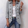 thumbnail image 2 of Dzrciro Jackets for Women, Long Sleeve Lapel Open Front Double Breasted Tops with Ruffle Trim, Daily Fall Work Commute Outerwear S‑3XL, 2 of 10