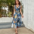 thumbnail image 3 of Animal Dog Cute Paw Print Dress Summer Street Style Bohemia Long Dresses Female Sleeveless Printed Maxi Dress, 3 of 9