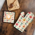thumbnail image 5 of Pioneer Flower Floral Print Pattern Kitchen Oven Mitt and Pot Holder Sets 4 Pcs for Baking, Cooking and Grilling, Heat Resistant Up To 392 °F, 5 of 7