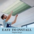thumbnail image 6 of Turquoise Ombre Fluorescent Light Covers, Farmhouse Vintage Wooden Striped Magnetic Light Covers for Ceiling Lights, Fluorescent Ceiling Shade Filters for Classroom Bedroom Office 4x2Ft x 1PCS, 6 of 8