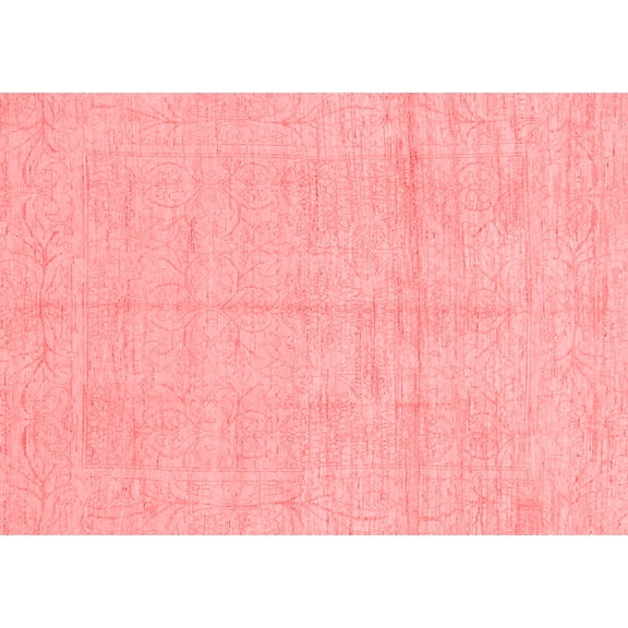 Ahgly Company Indoor Rectangle Abstract Red Modern Area Rugs, 5' x 7'