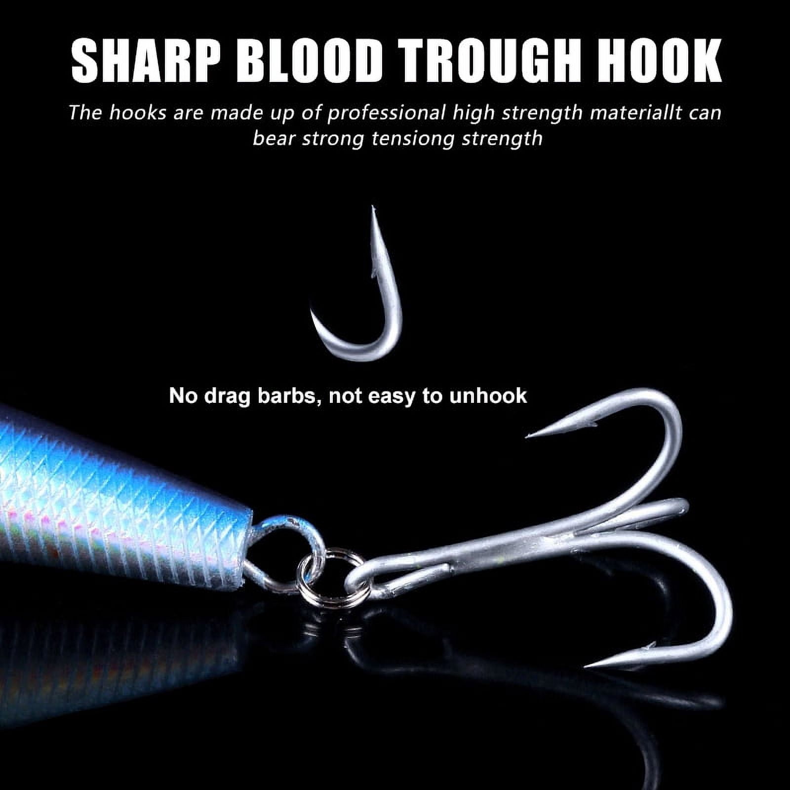 HENGJIA Fishing Lures Large Hard Bait Minnow VIB Lure with Treble Hook Life-Like Swimbait Fishing Bait Popper Crankbait Sinking Lure for Trout Bass Walleye Redfish, 5PCS