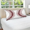 thumbnail image 4 of Coolnut Baseball Stitch Clip Plush Pillowcase, Luxury Soft King Pillow Case for Hair and Skin, Standard Size Pillow Covers with Zipper Closure, 20x30in Home Decor Gifts, 4 of 7