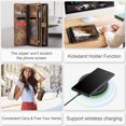 thumbnail image 5 of for Samsung Galaxy S25 Ultra Premium PU Leather Folding Case, Multiple Card Slots Design, Wrist Strap Zipper Pocket Kickstand Magnetic Snap, Wireless Charging for Samsung Galaxy S25 Ultra, Darkbrown, 5 of 9
