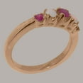 thumbnail image 3 of LBG British Made Classic Solid 9k Rose Gold Natural Ruby & Opal Womens band Ring - 33 size options - Size 5.25, 3 of 6